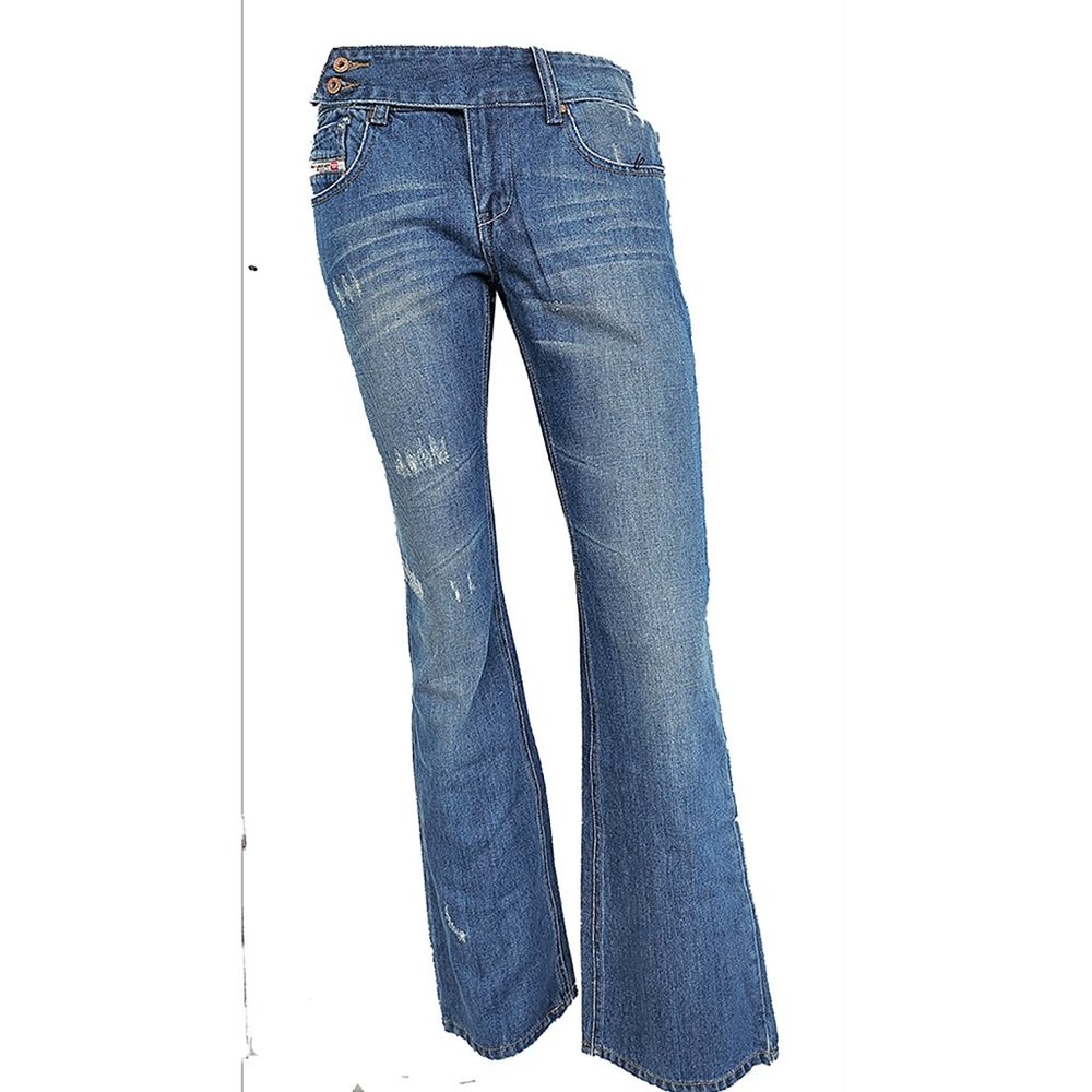 DIESEL JEANS SKINNY FLARE BOTTOM STONEWASHED LOW RISE 28 30